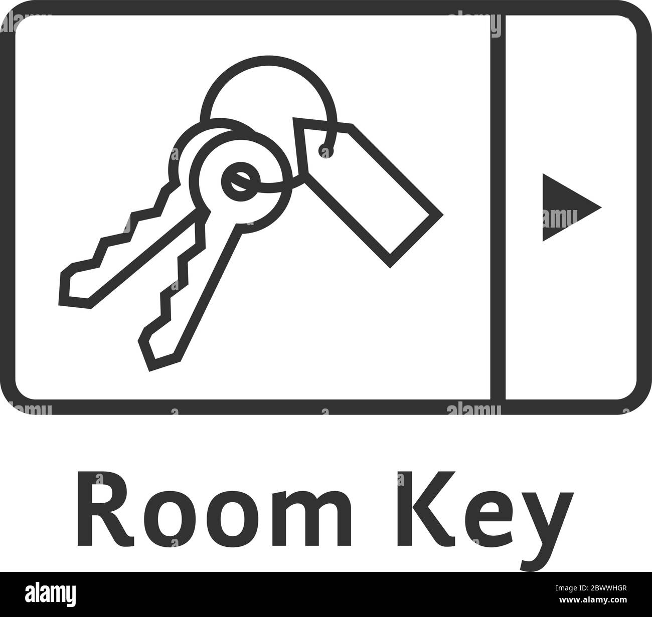 logo nero sottile della chiave digitale della stanza Illustrazione Vettoriale