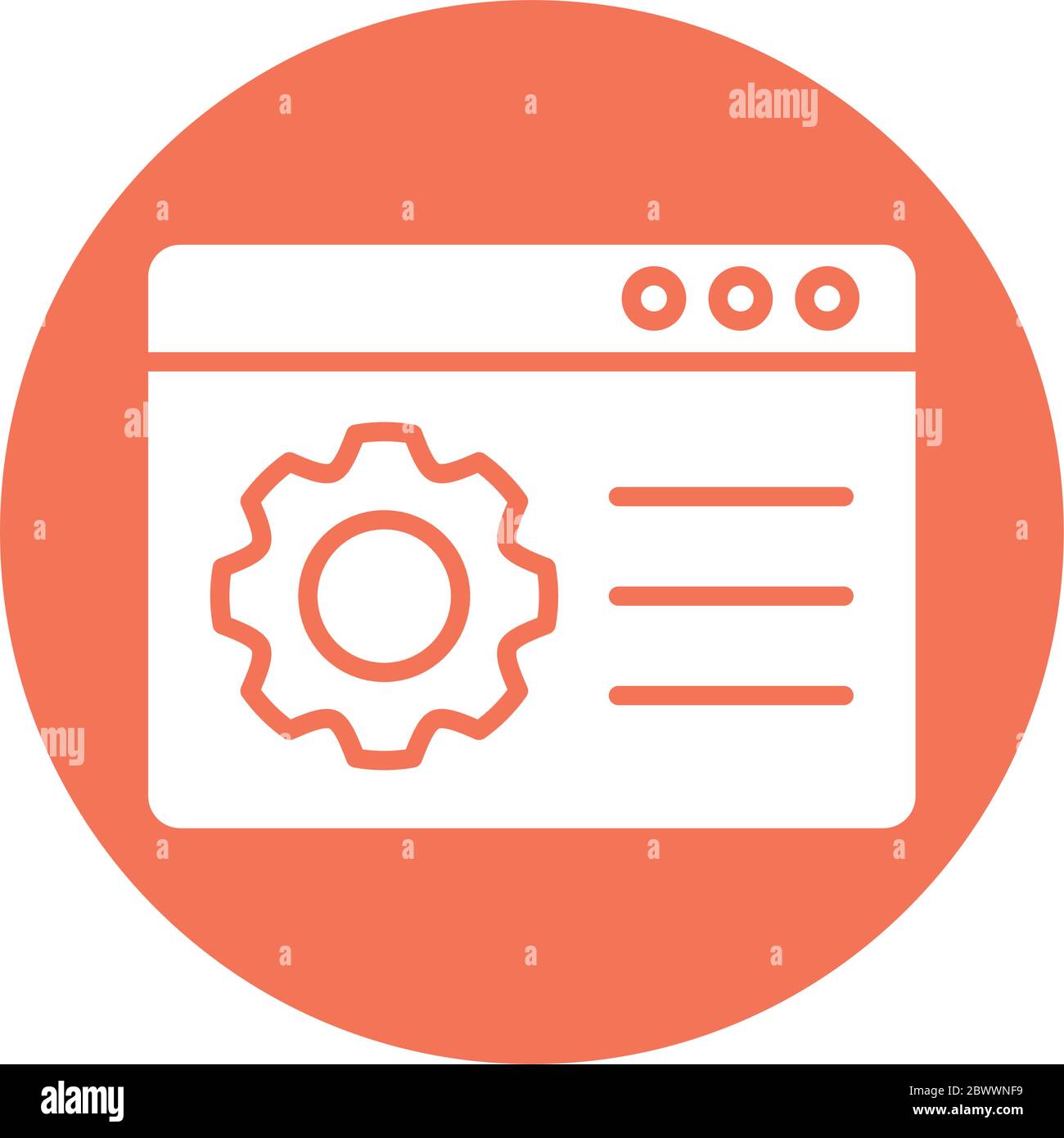 modello di pagina web con stile di linea gears Illustrazione Vettoriale