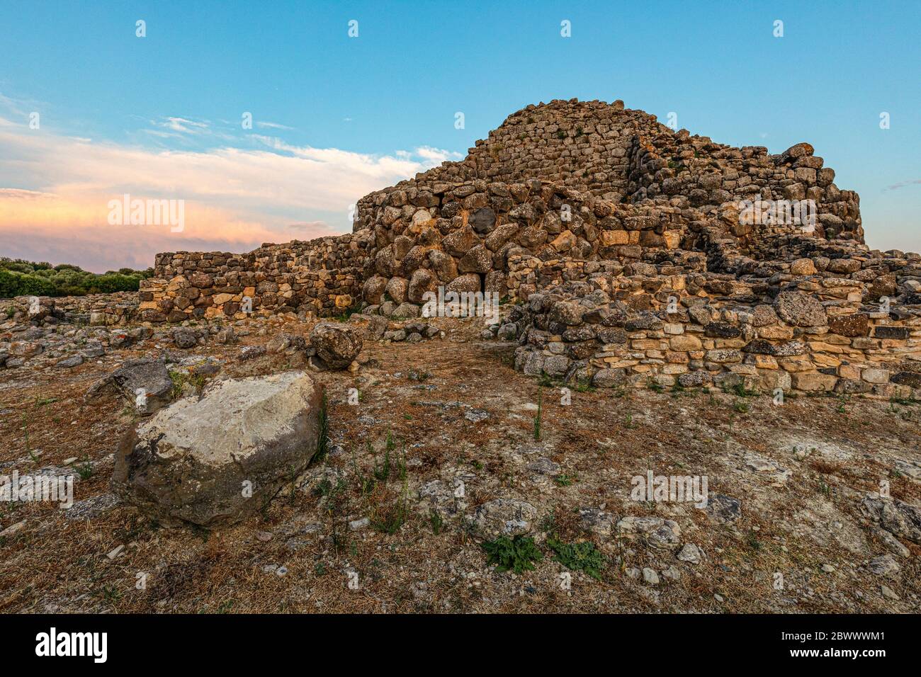 Italia sardegna - Nuraghe di su Nuraxi a Barumini Foto Stock