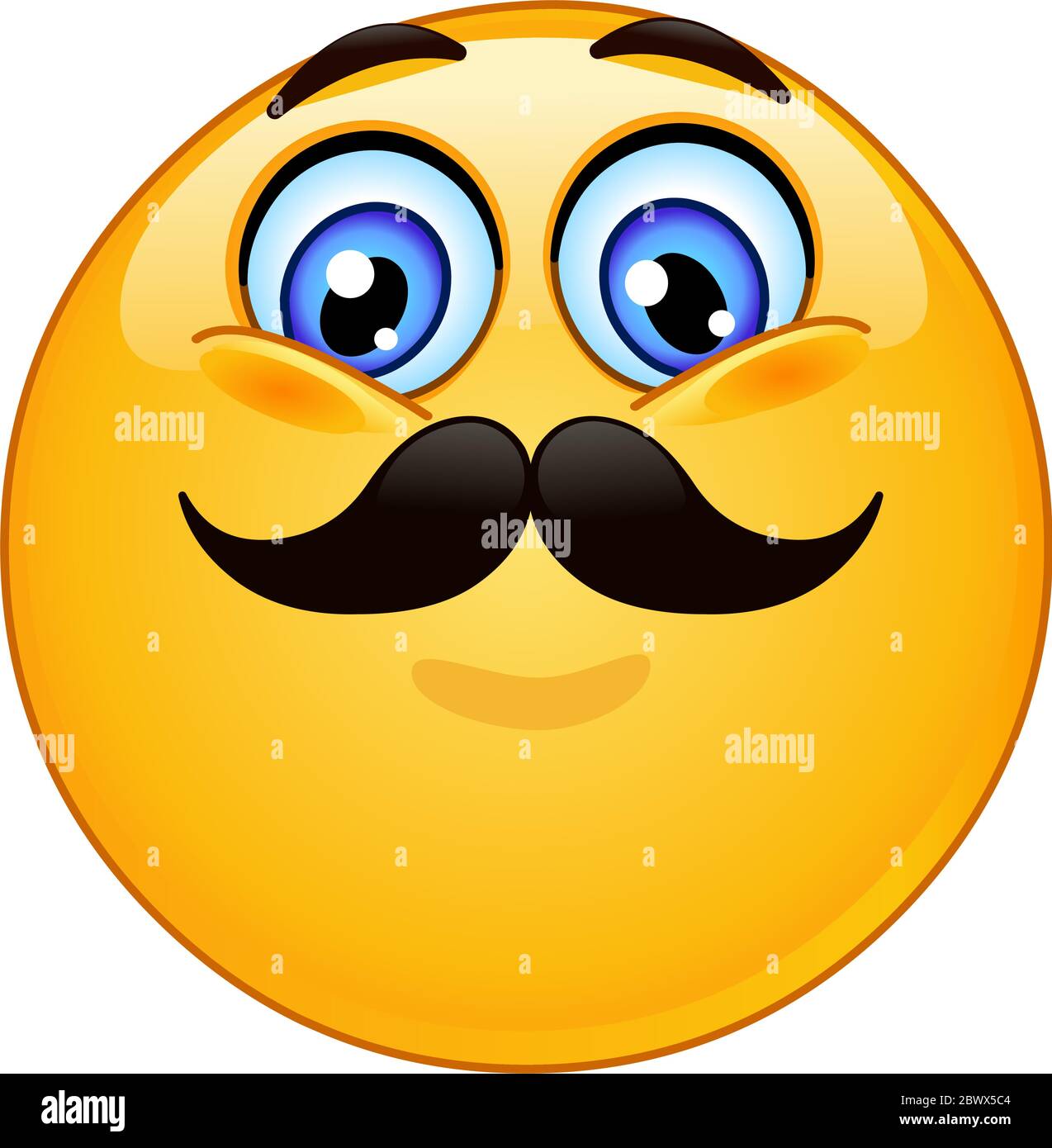 Emoticon con baffi Illustrazione Vettoriale