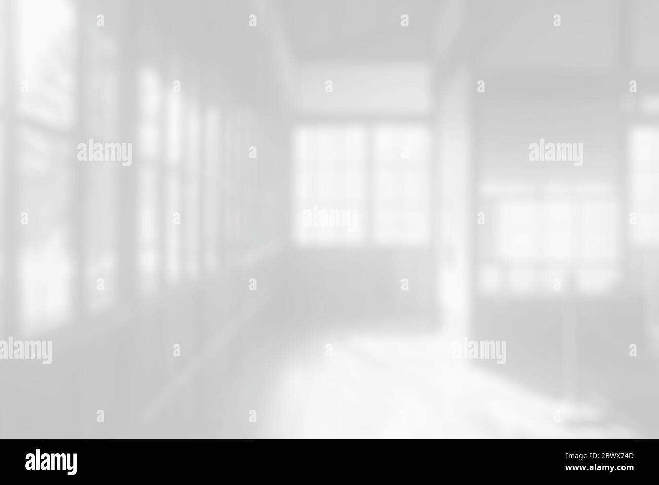 Sfocato bianco tradizionale giapponese casa sfondo interno. Foto Stock