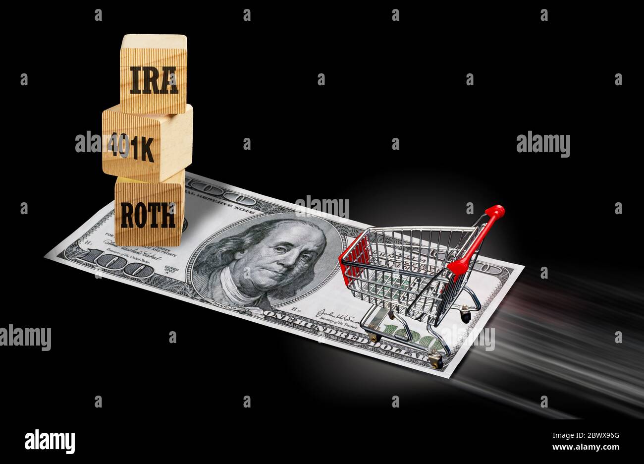 Acquisti i vostri investimenti in IRA, 401K e Roth risparmi. Foto Stock