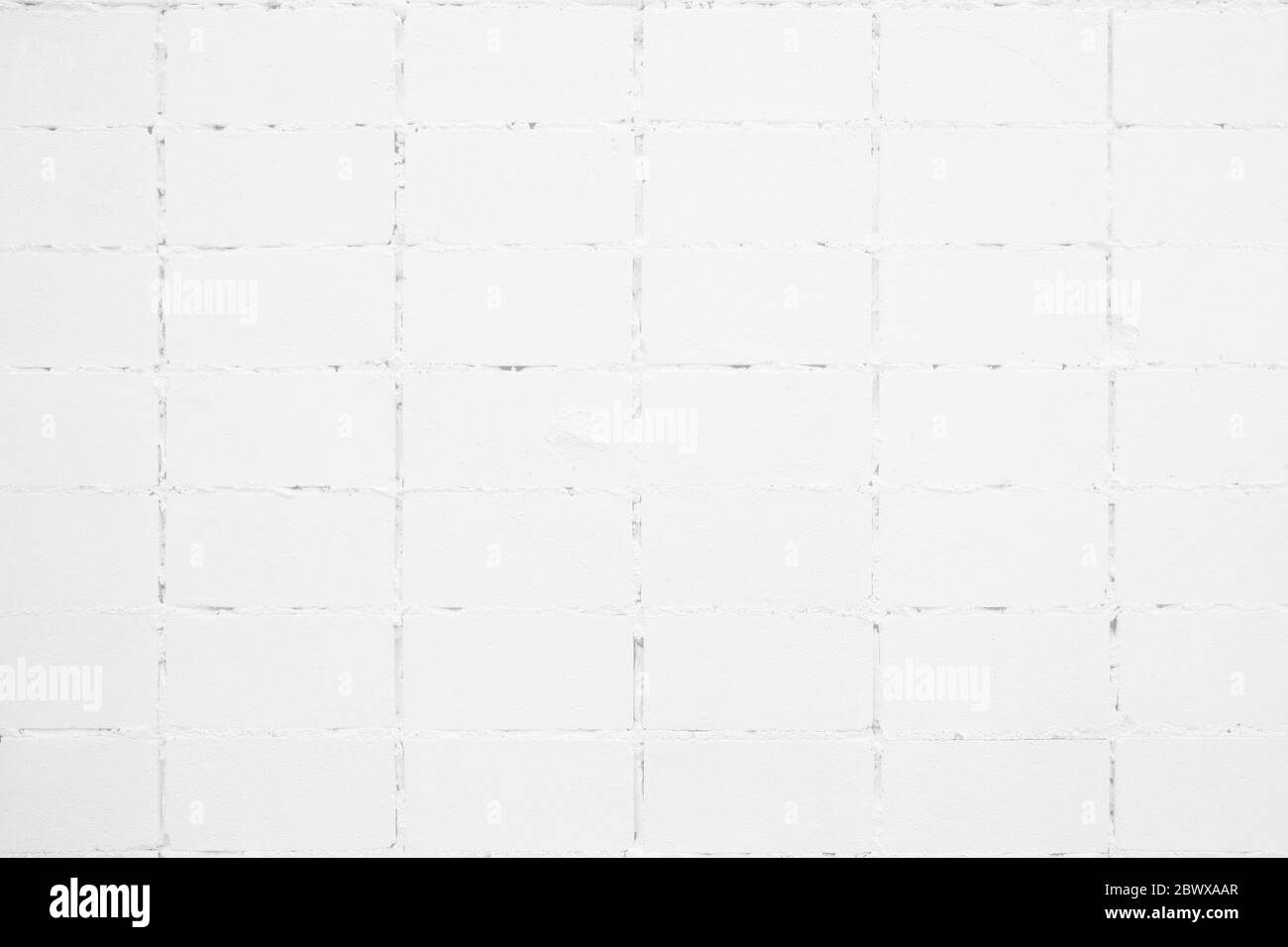 Bianco Brick blocco di texture parete sfondo. Foto Stock