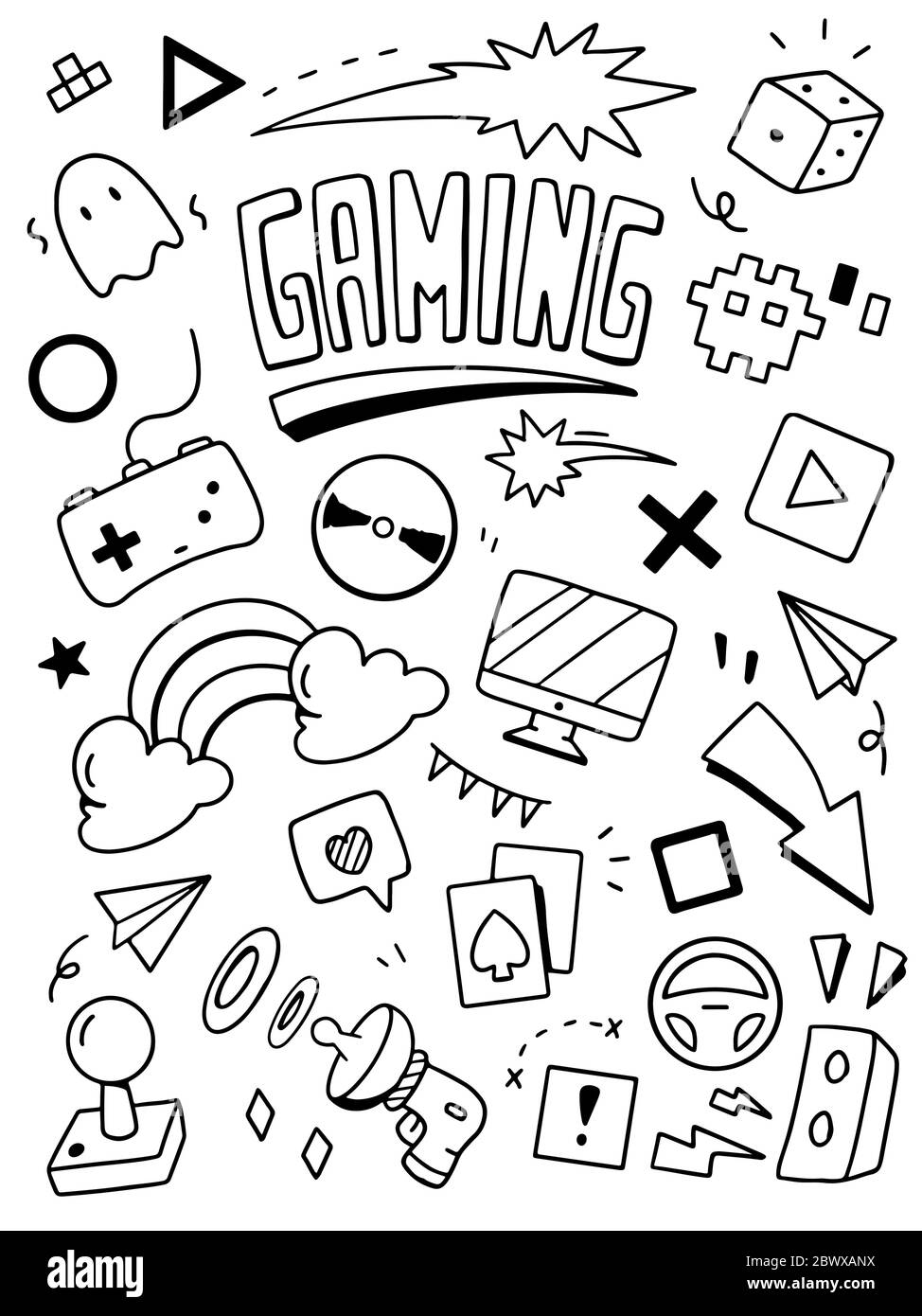 illustrazione del gioco. Concetto di design Doodle Illustrazione Vettoriale