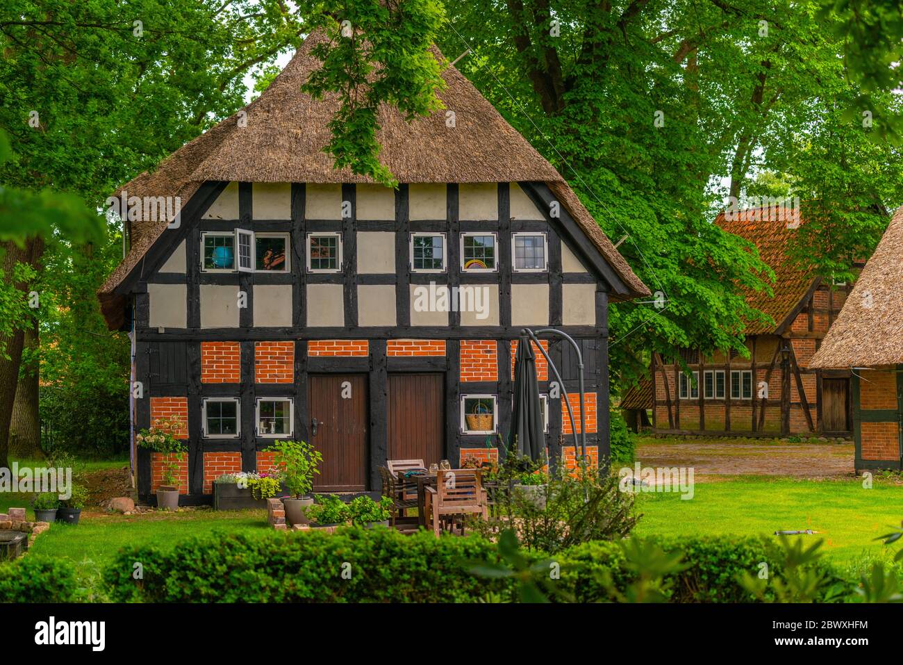 Fischerhude, Ottersberg, Landkreis Verden, Niedersachsen, Germania Foto Stock