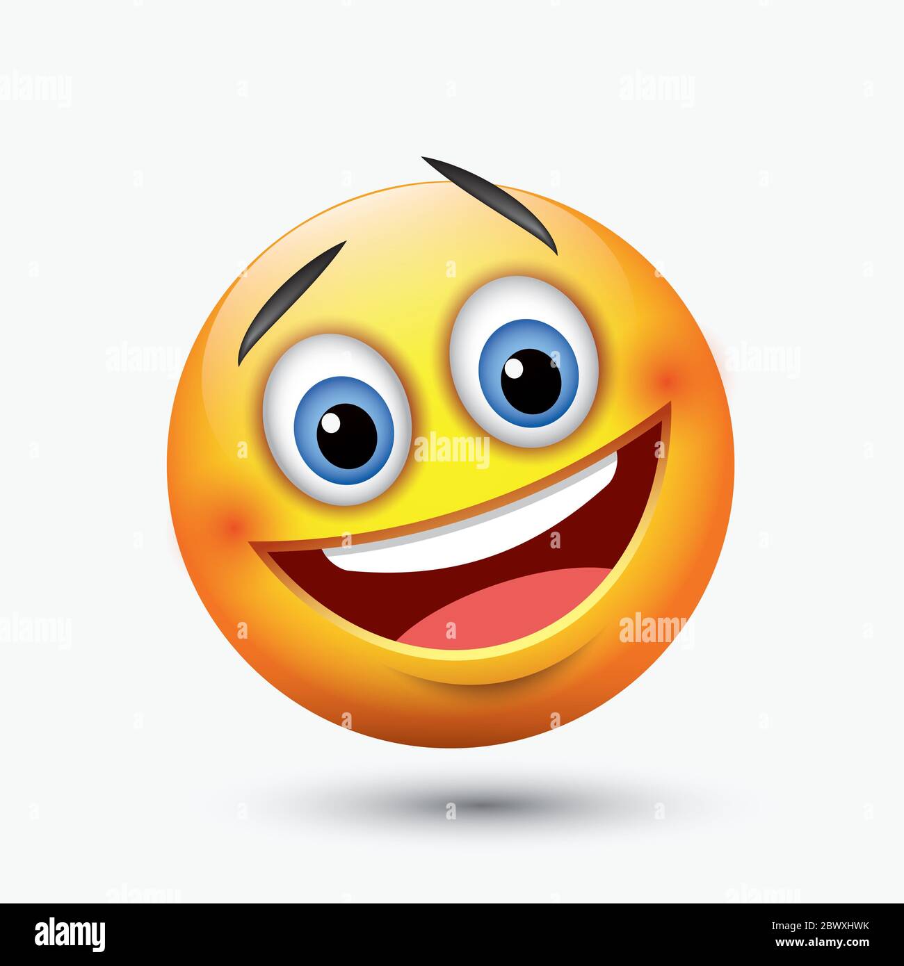 Emoticon ridente - emoji - illustrazione vettoriale Foto Stock