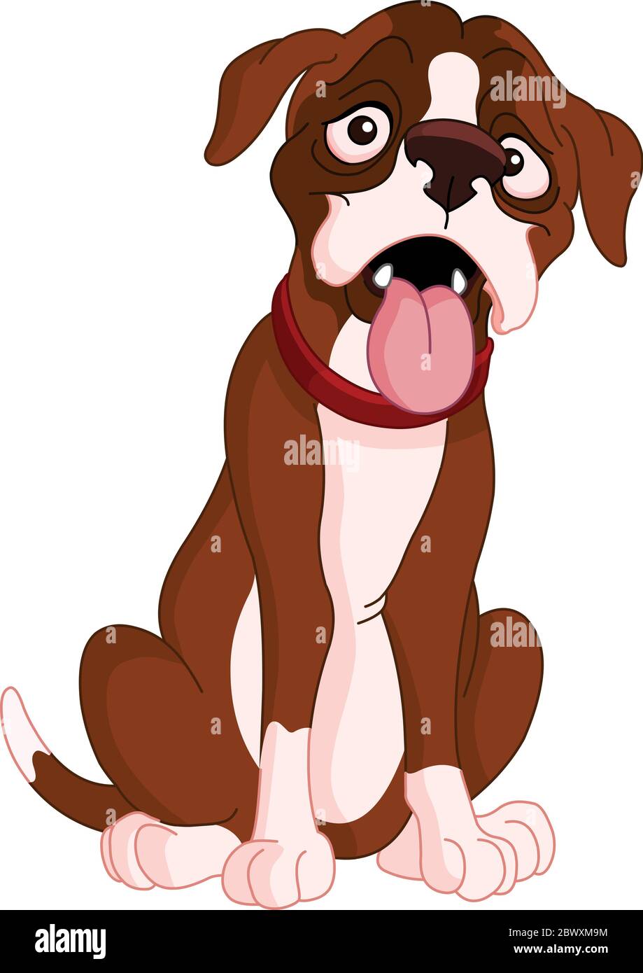 Illustrazione vettoriale di un cane da boxer seduto Illustrazione Vettoriale