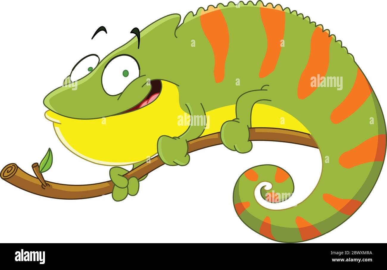 Chameleon cartoon Illustrazione Vettoriale