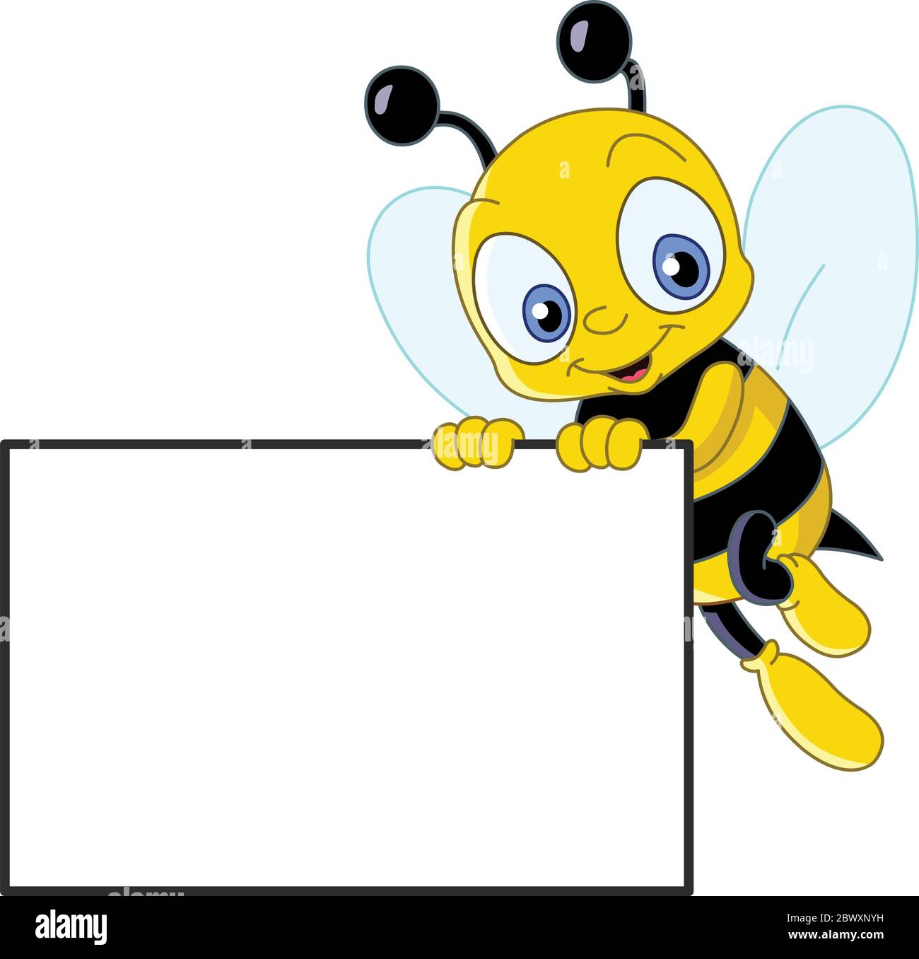 Carino ape che tiene un segno vuoto Illustrazione Vettoriale