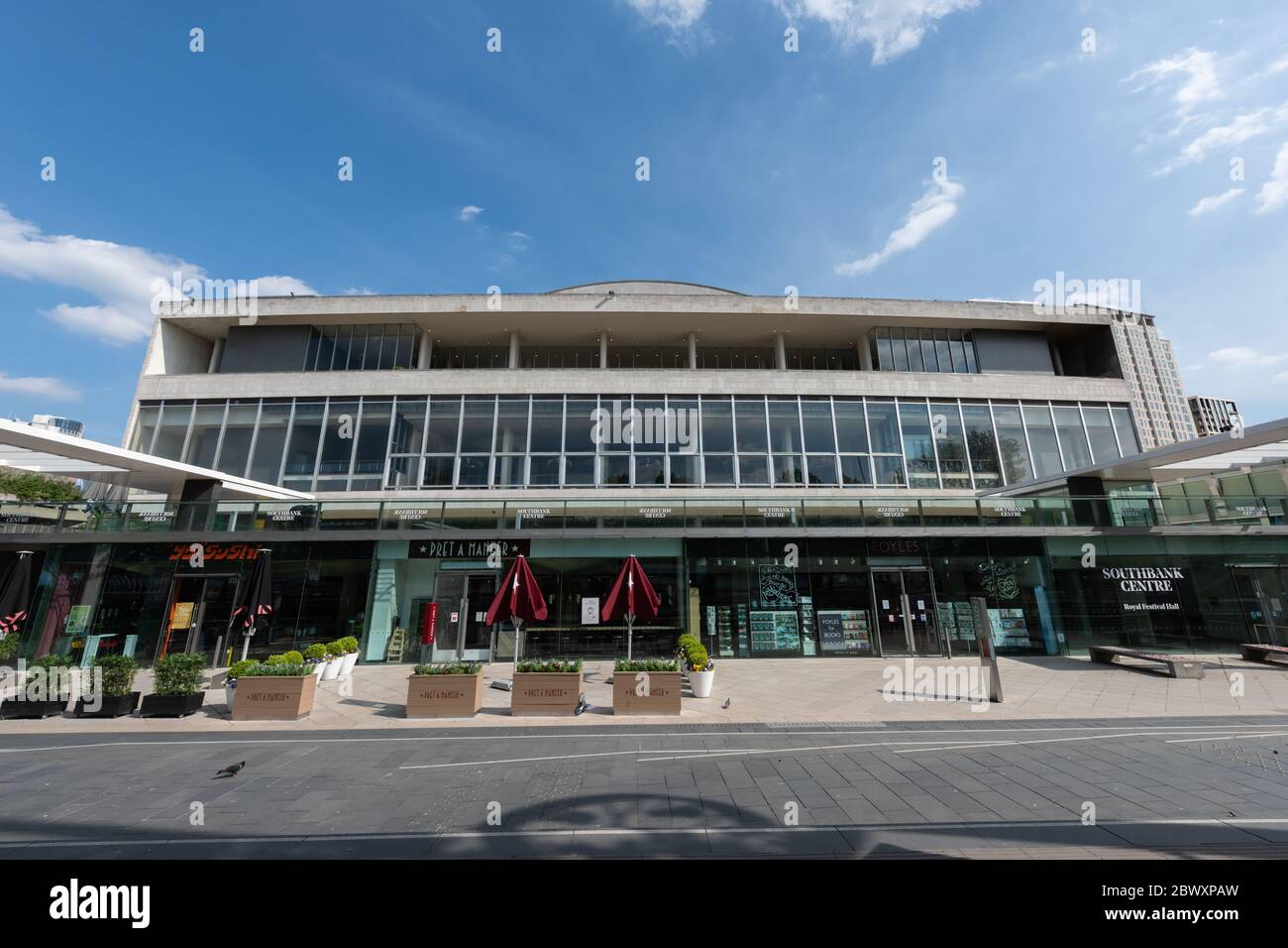 Royal Festival Hall, South Bank di Londra, Regno Unito Foto Stock