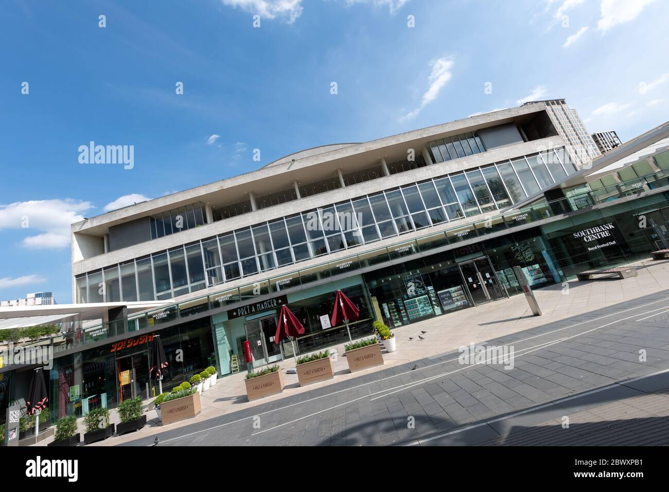 Royal Festival Hall, South Bank di Londra, Regno Unito Foto Stock