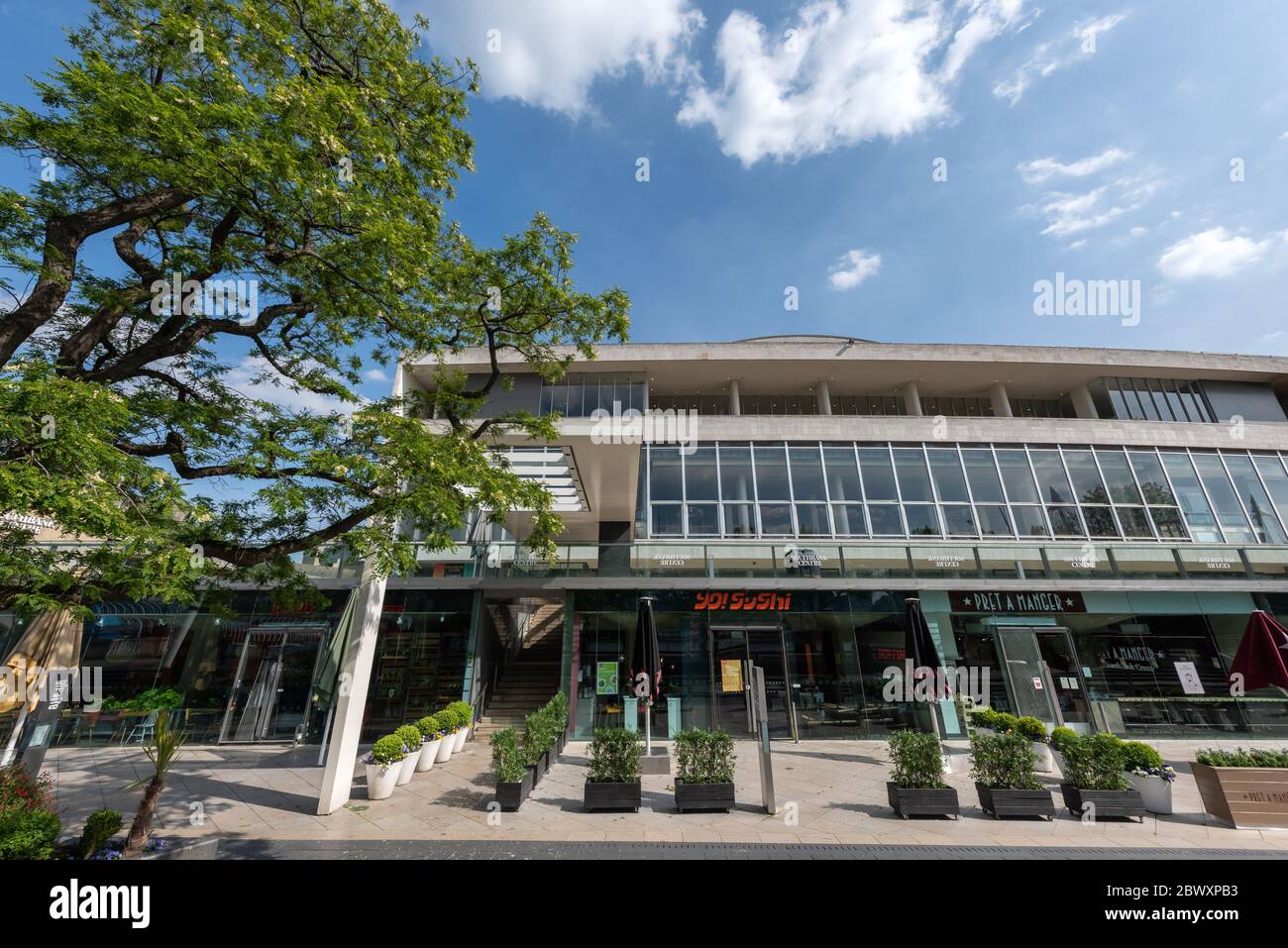 Royal Festival Hall, South Bank di Londra, Regno Unito Foto Stock