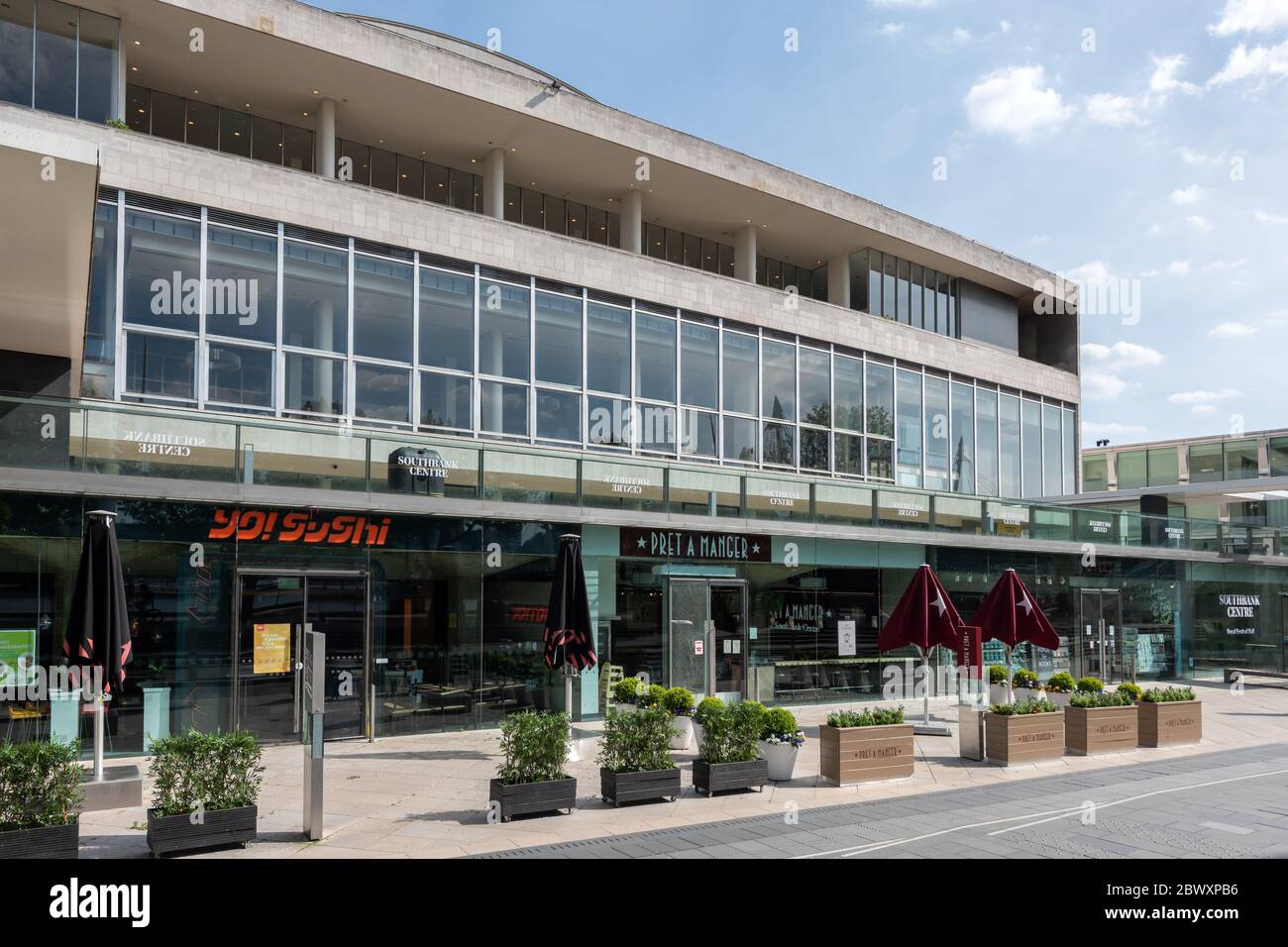 Royal Festival Hall, South Bank di Londra, Regno Unito Foto Stock