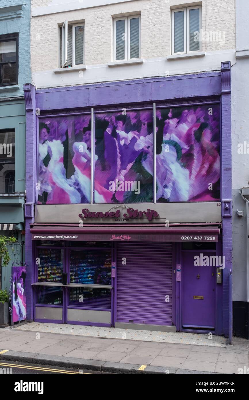 Sunset Strip Stripclub, Dean Street, Soho, Londra, Regno Unito Foto Stock