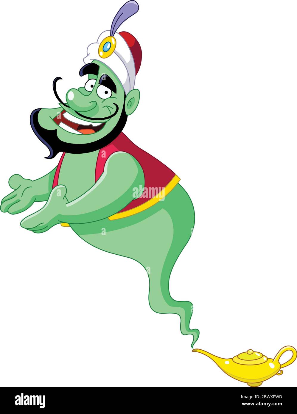 Genie proveniente da una lampada Illustrazione Vettoriale