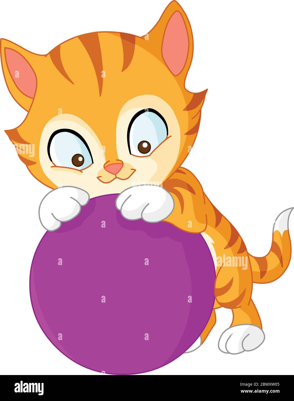 un set di simpatici adesivi cartoni animati colorati con gatti, palle di  filo, cuori. il gatto gioca con la palla, salti . Vettore isolato con  contorno di taglio Immagine e Vettoriale - Alamy