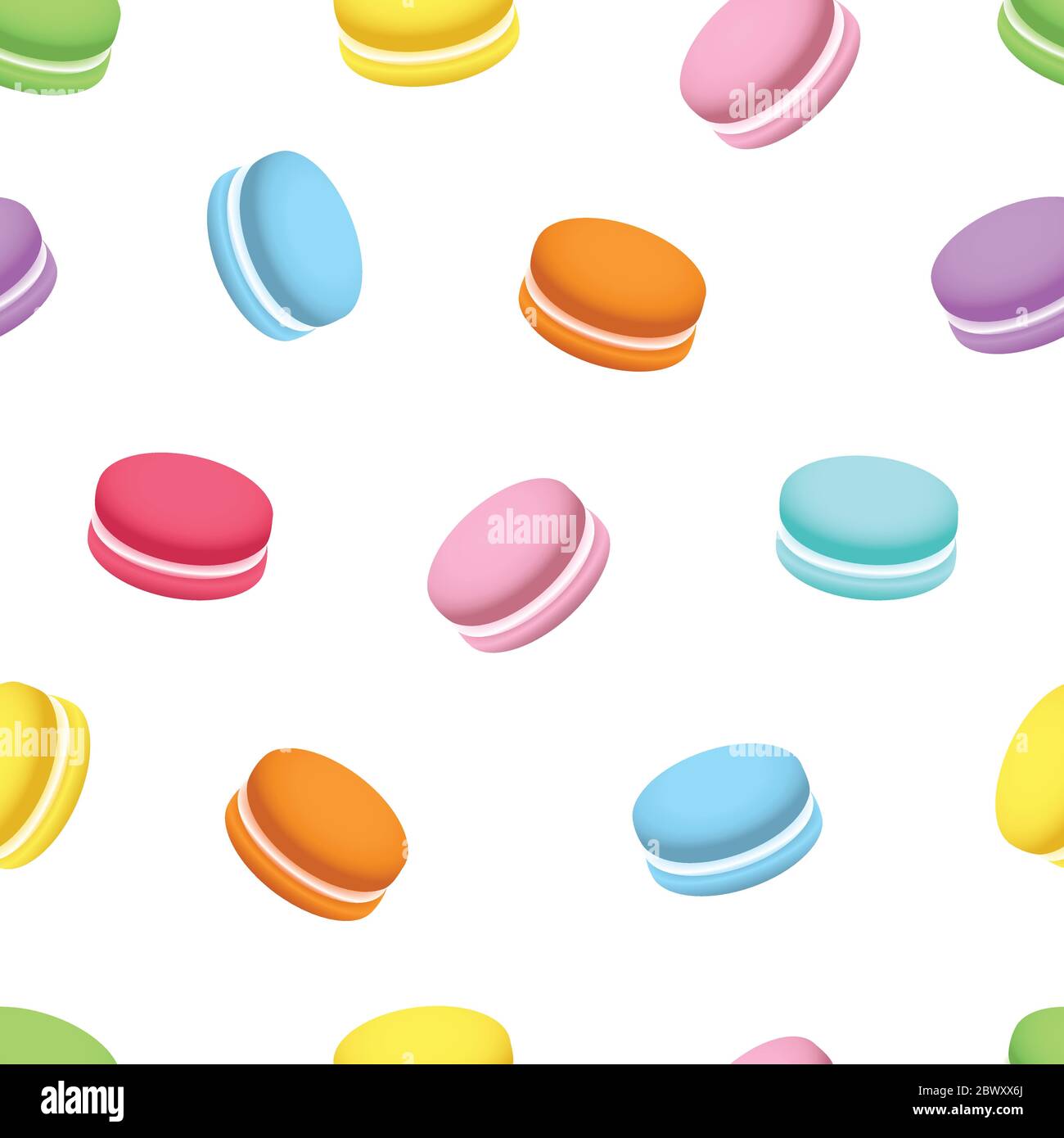 Motivo senza giunture Macaron. Illustrazione Vettoriale