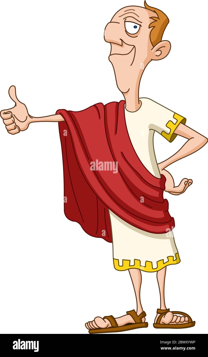 Imperatore romano che mostra il pollice in su Illustrazione Vettoriale