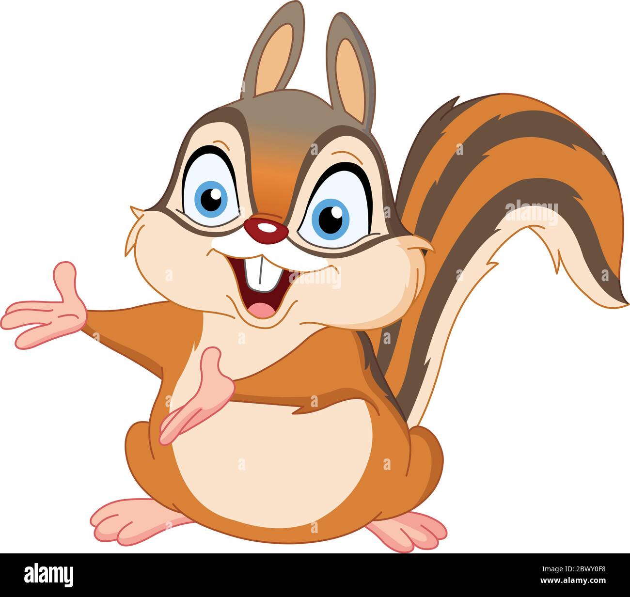 Simpatico scoiattolo che presenta Illustrazione Vettoriale