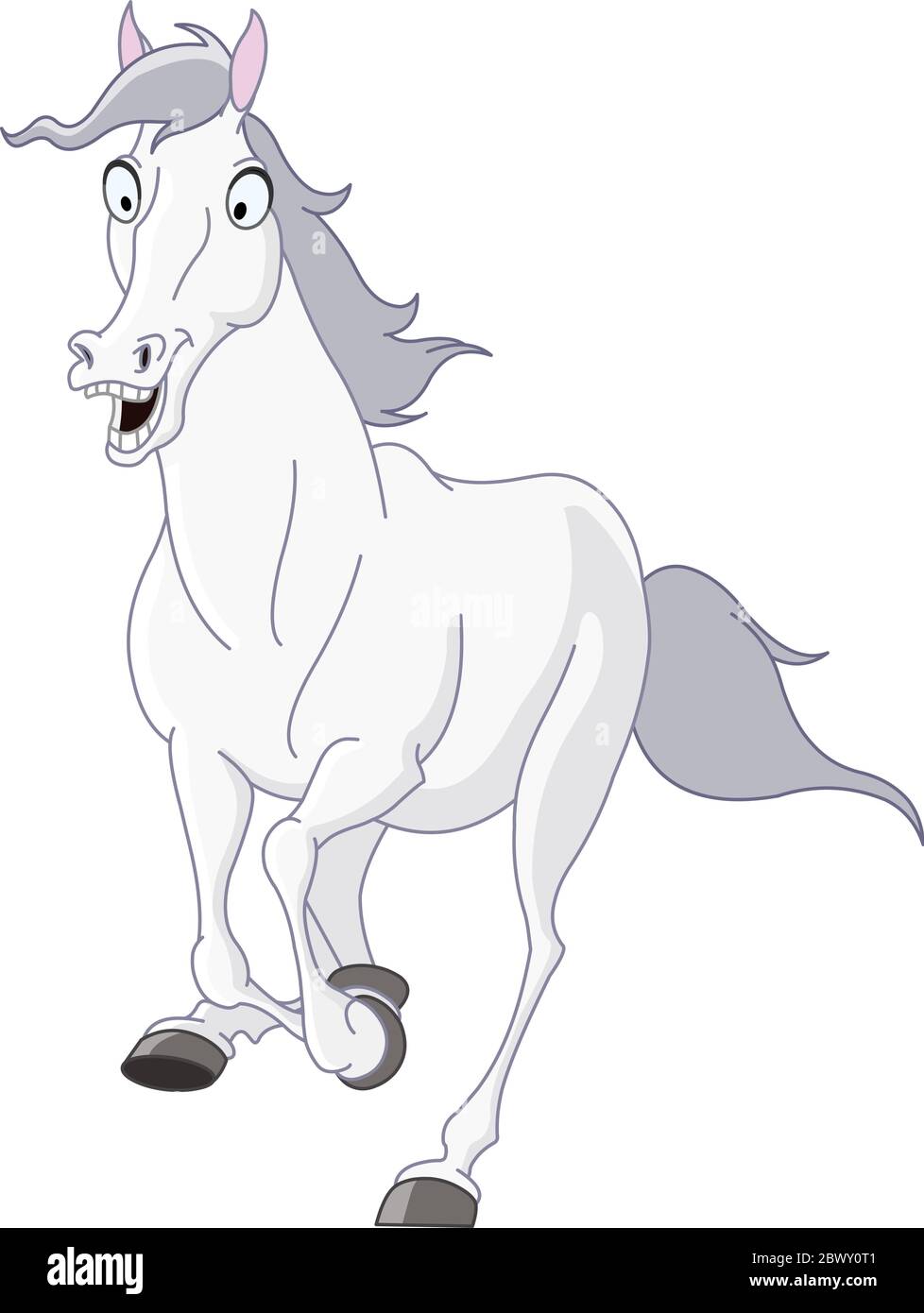 White Horse Running Illustrazione Vettoriale