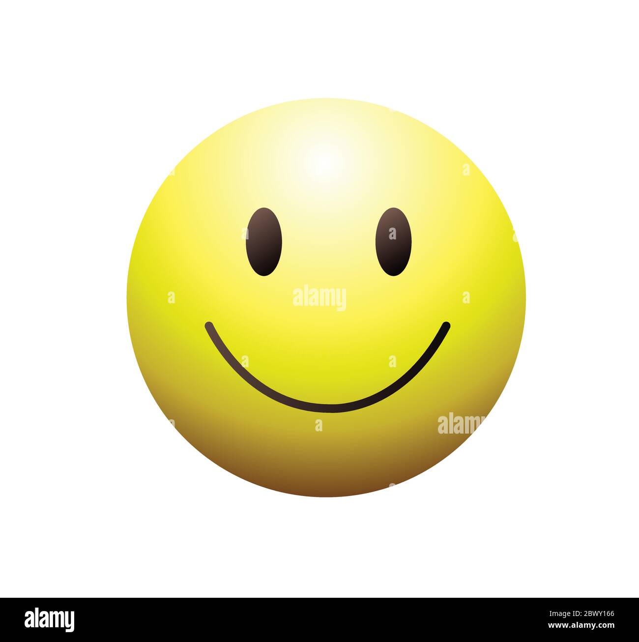 Immagine vettoriale di alta qualità con emoticon su sfondo bianco. Emoji smiling.Yellow faccia sorridente con eyes.popular chat elements.Smiley palla. Illustrazione Vettoriale