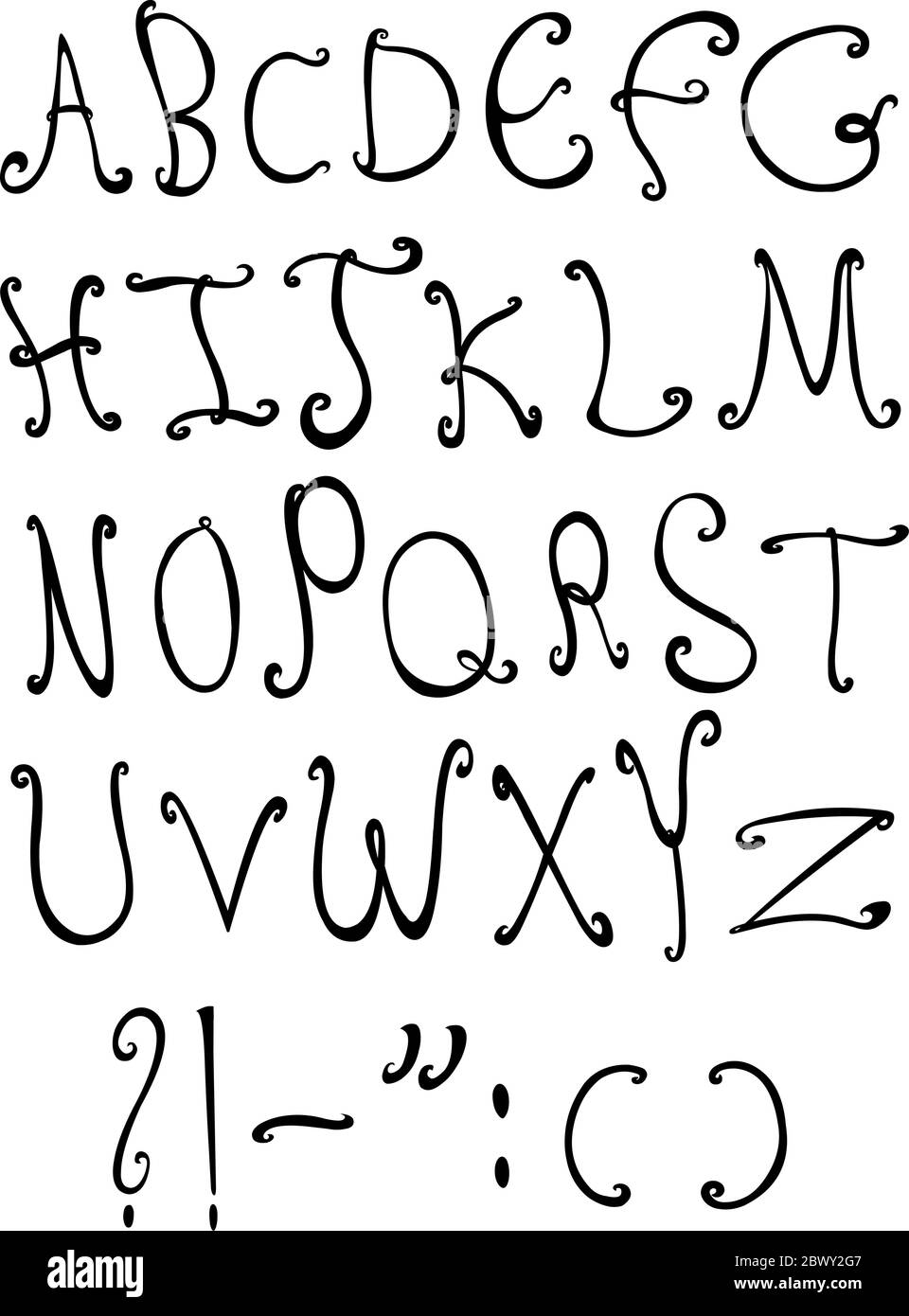 Lettere ricci Illustrazione Vettoriale