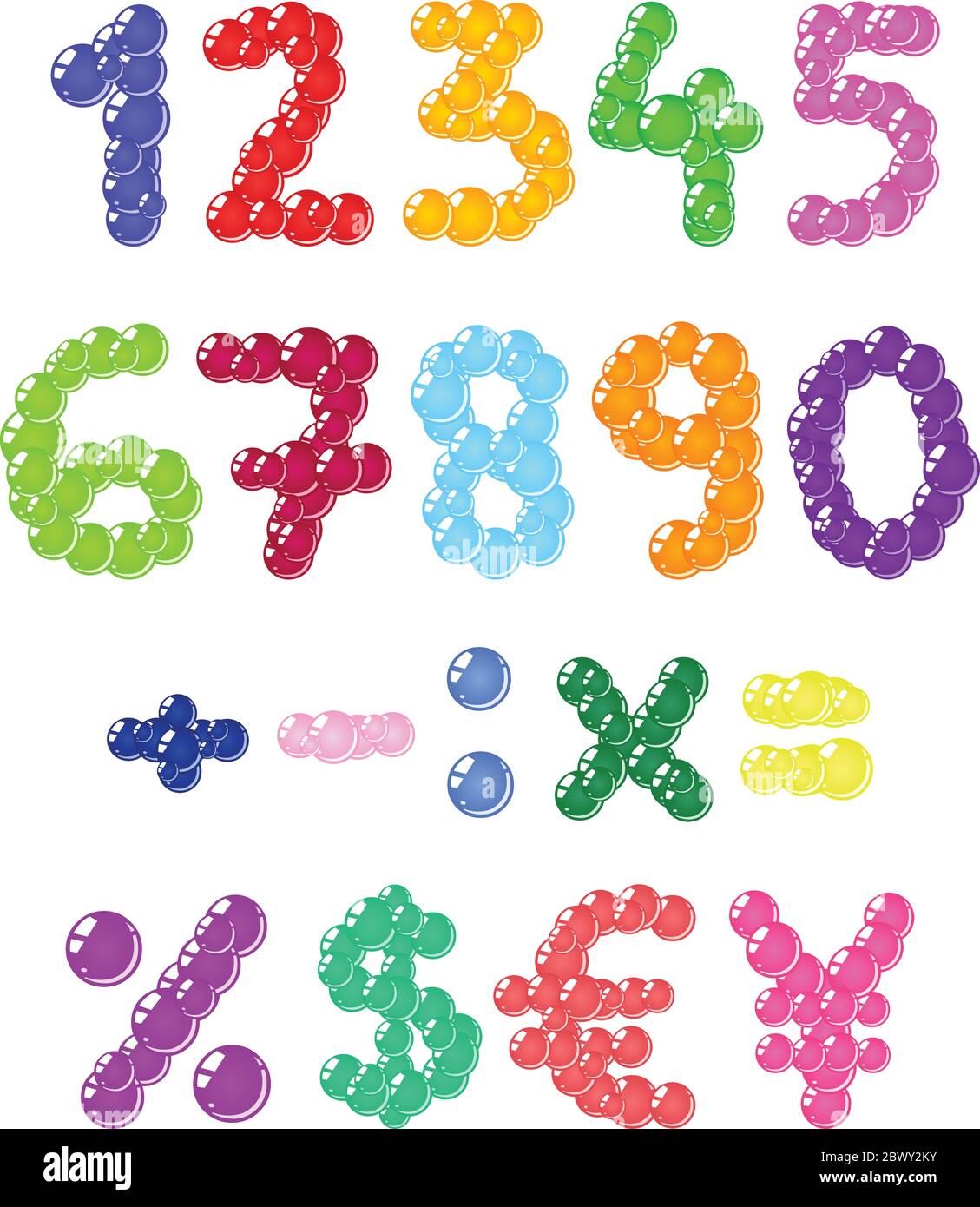 Numeri di bolle Illustrazione Vettoriale