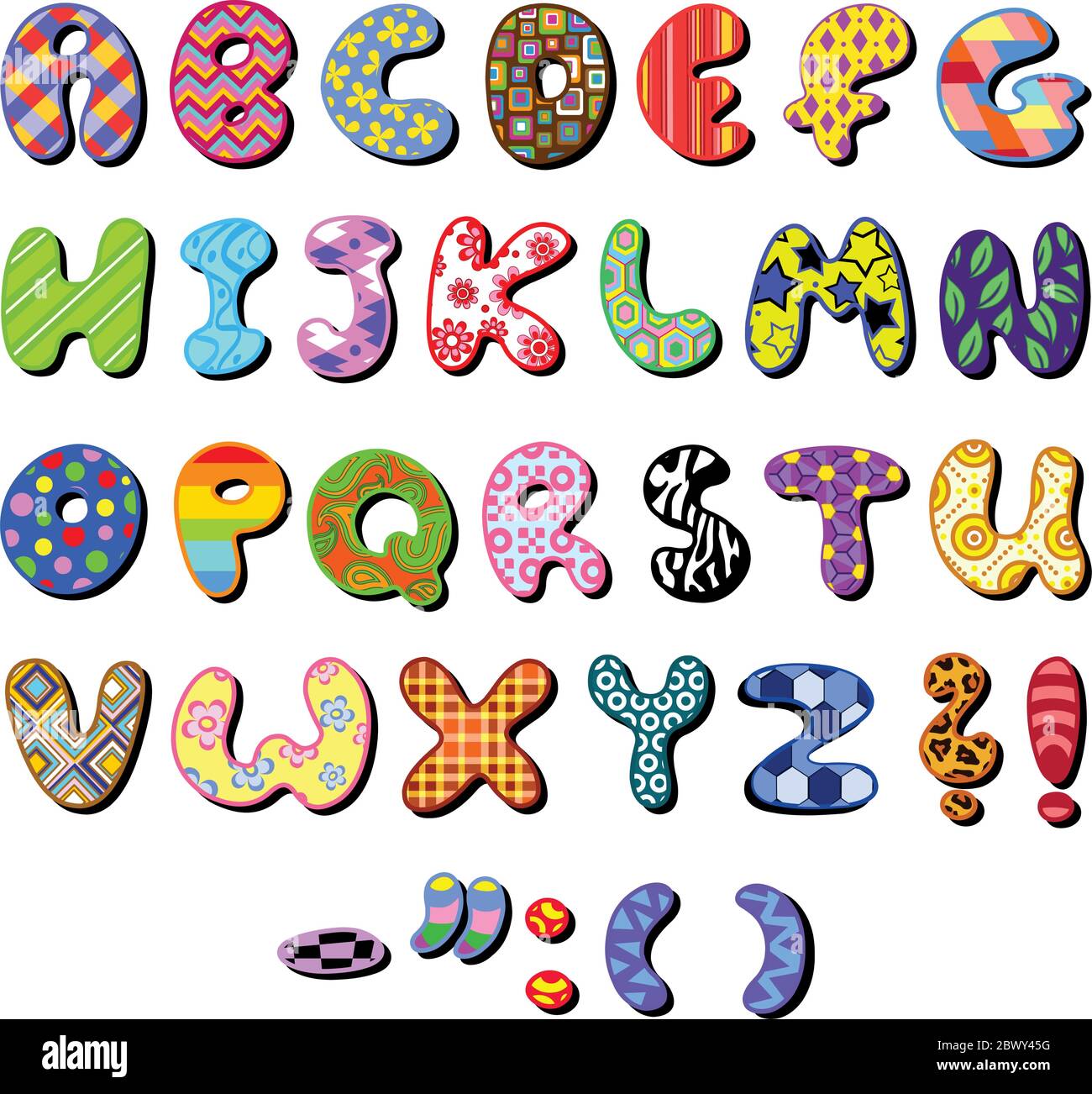 Set di alfabeti colorati Illustrazione Vettoriale