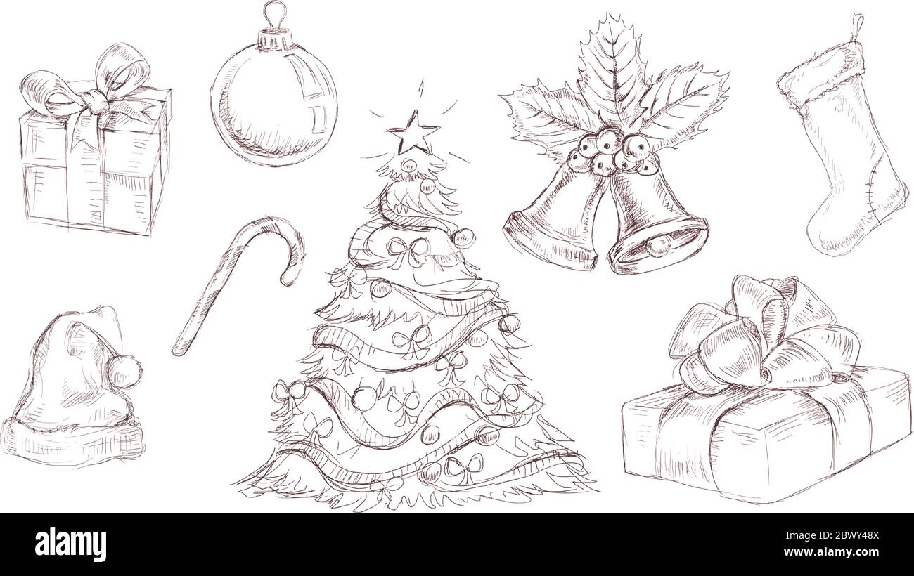 Vettore Natale doodles Illustrazione Vettoriale