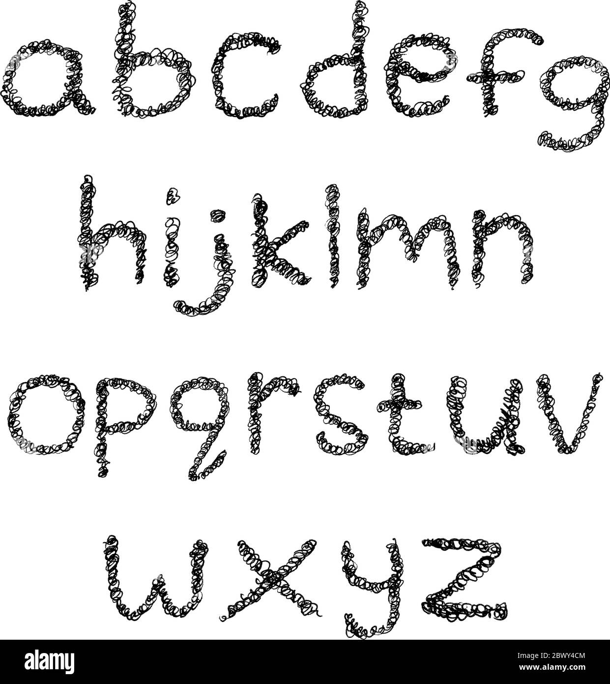 Alfabeto scrivibile in minuscolo Illustrazione Vettoriale
