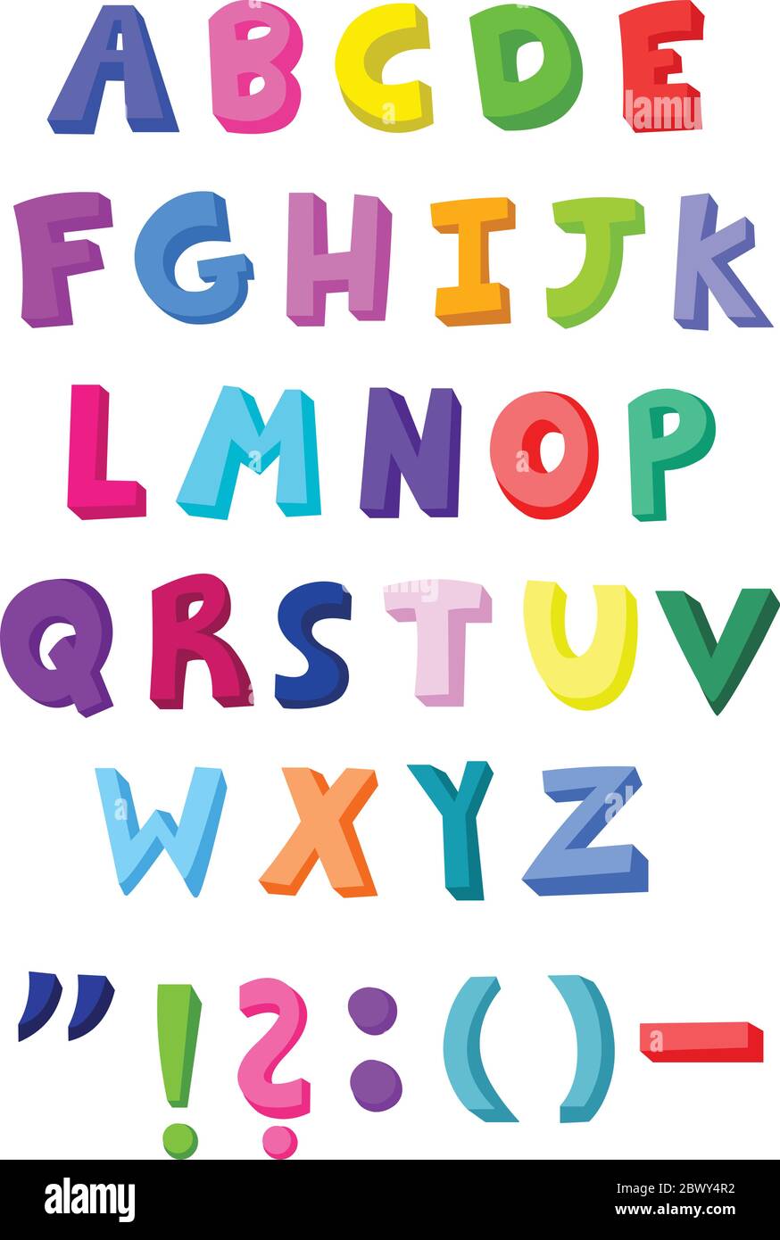 Set di lettere colorate Illustrazione Vettoriale