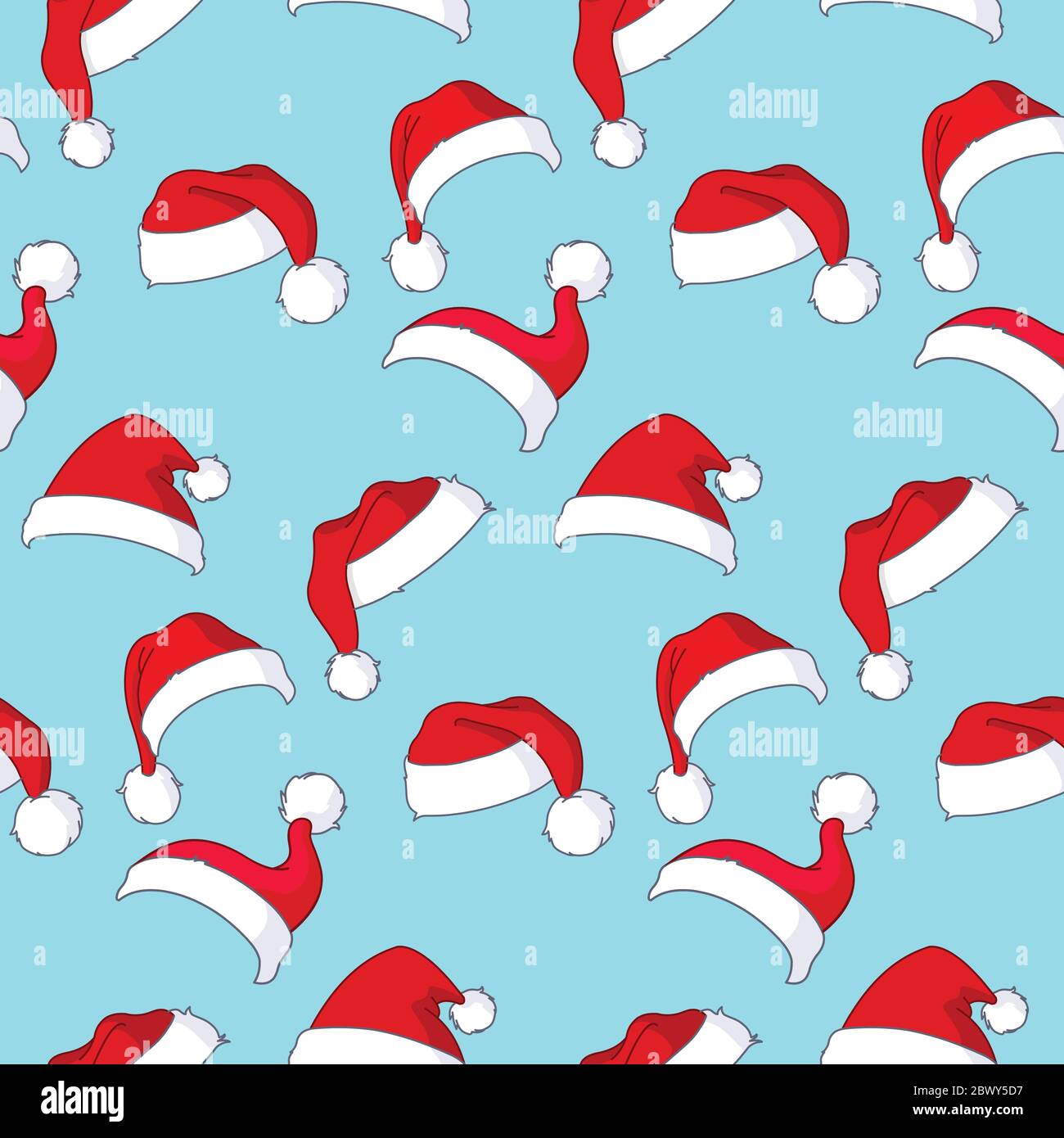 Cappelli Cartoon Babbo Natale con motivo senza cuciture Illustrazione Vettoriale