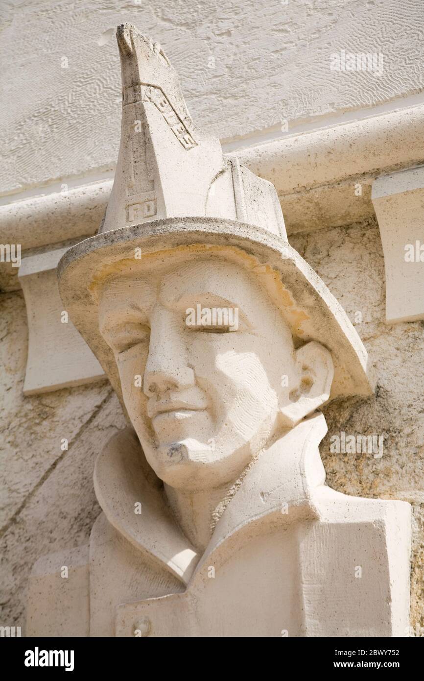 Edificio Municipale (Vecchia polizia e Stazione dei vigili del fuoco), Coral Gables, Miami, Florida, USA Foto Stock