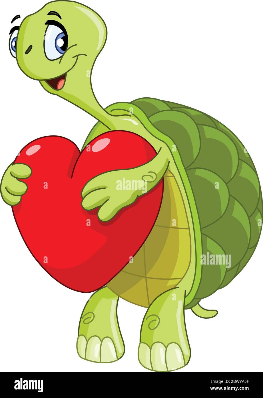 Tartaruga che tiene un cuore Illustrazione Vettoriale