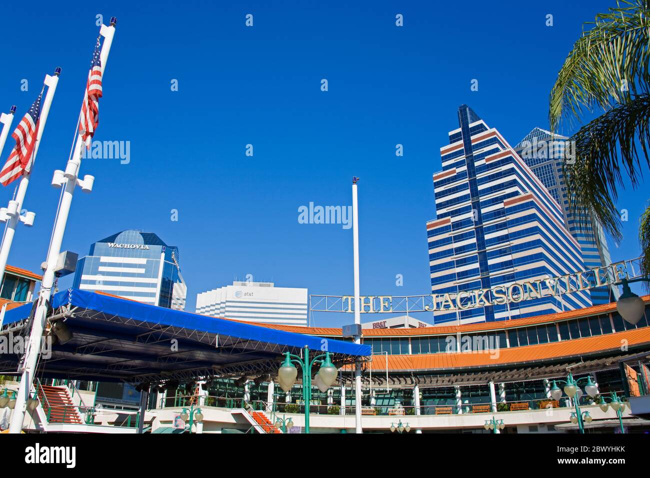 Jacksonville Landing, Jacksonville, Florida, Stati Uniti Foto Stock