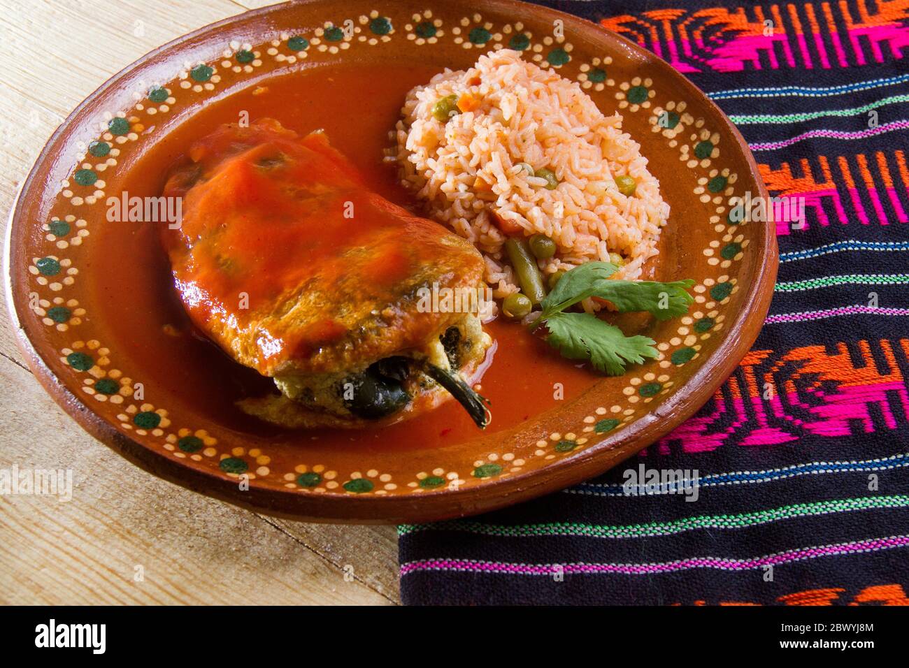 Autentico rellenos di peperoncini messicani Foto Stock