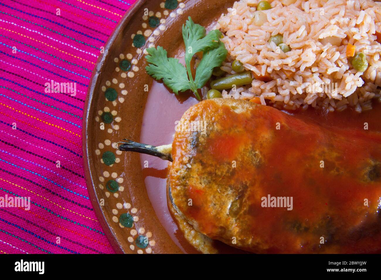 Autentico rellenos di peperoncini messicani Foto Stock