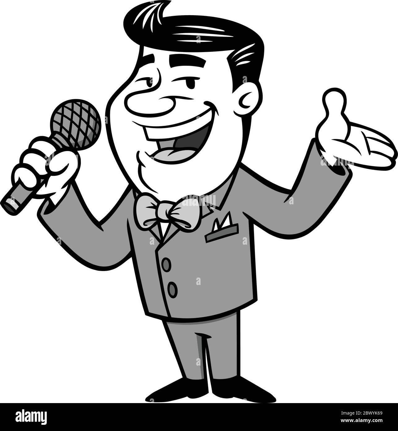 Illustrazione di un annunciatore - un'illustrazione di Cartoon di un annunciatore. Illustrazione Vettoriale