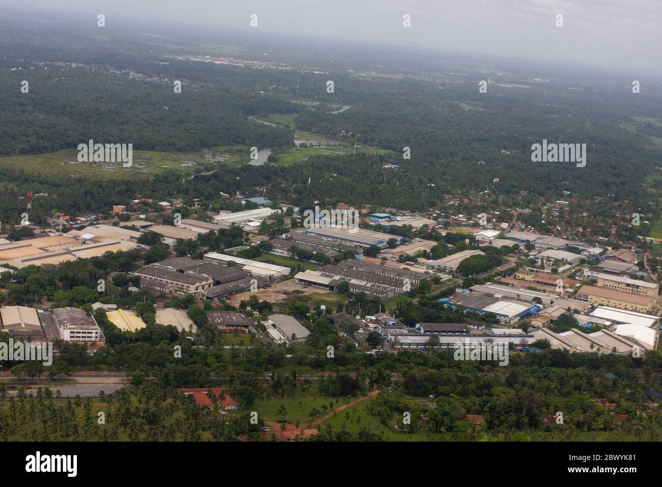 Vista aerea di qualche parte di Negombo a Srilanka. Foto Stock