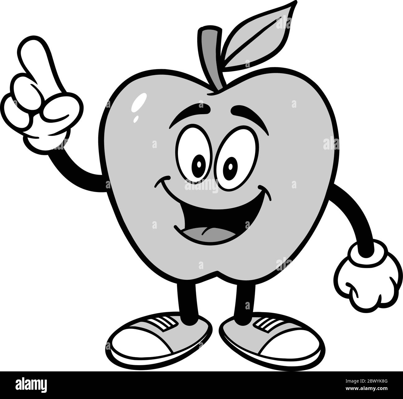 Apple Mascot Talking - un cartoon illustrazione di una Apple Mascot che parla. Illustrazione Vettoriale