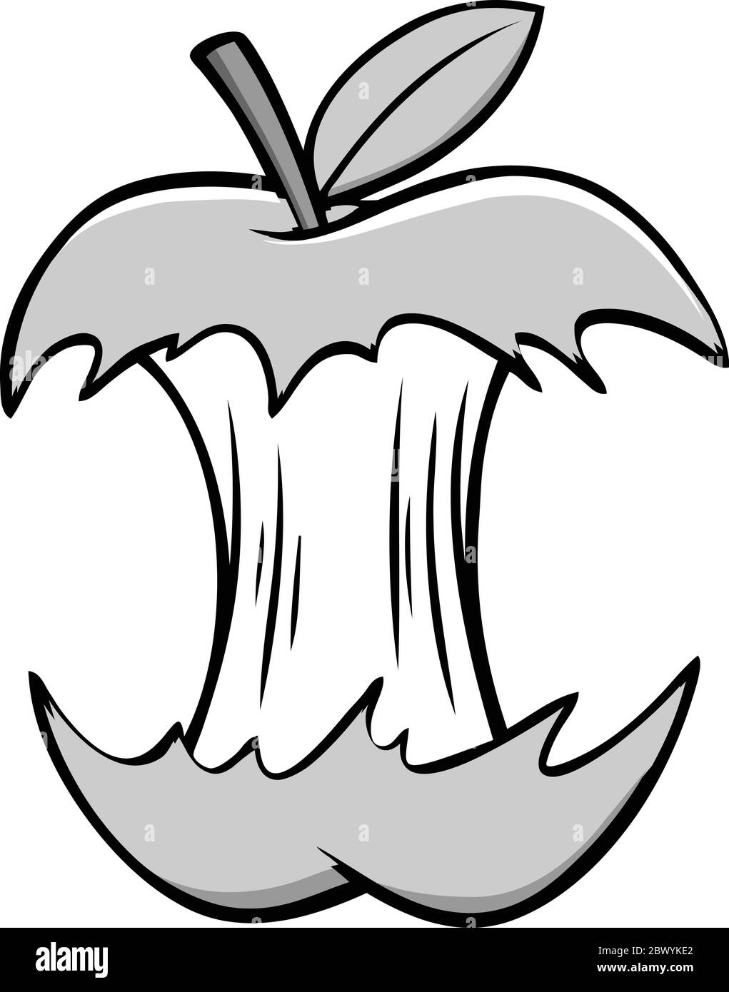 Apple Core - un'illustrazione cartoon di un Apple Core. Illustrazione Vettoriale