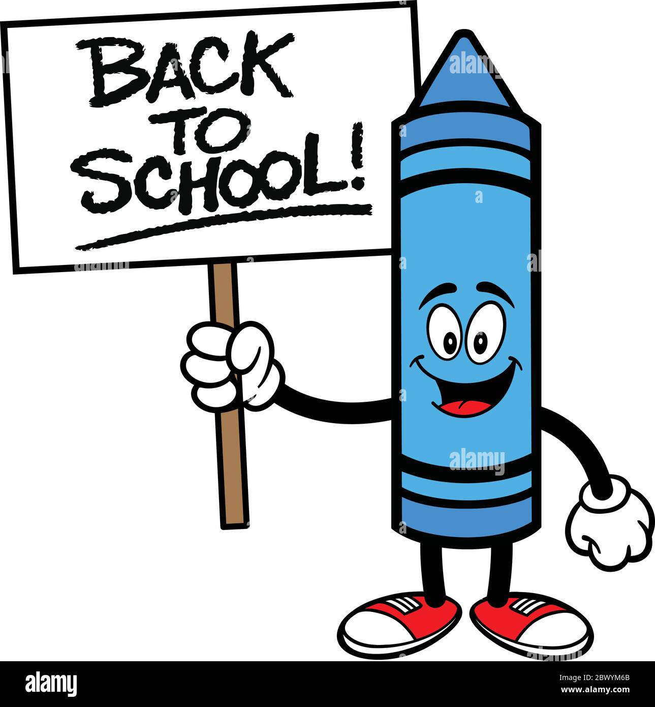 Torna a Scuola Crayon - un'illustrazione di un Back to School Crayon. Illustrazione Vettoriale