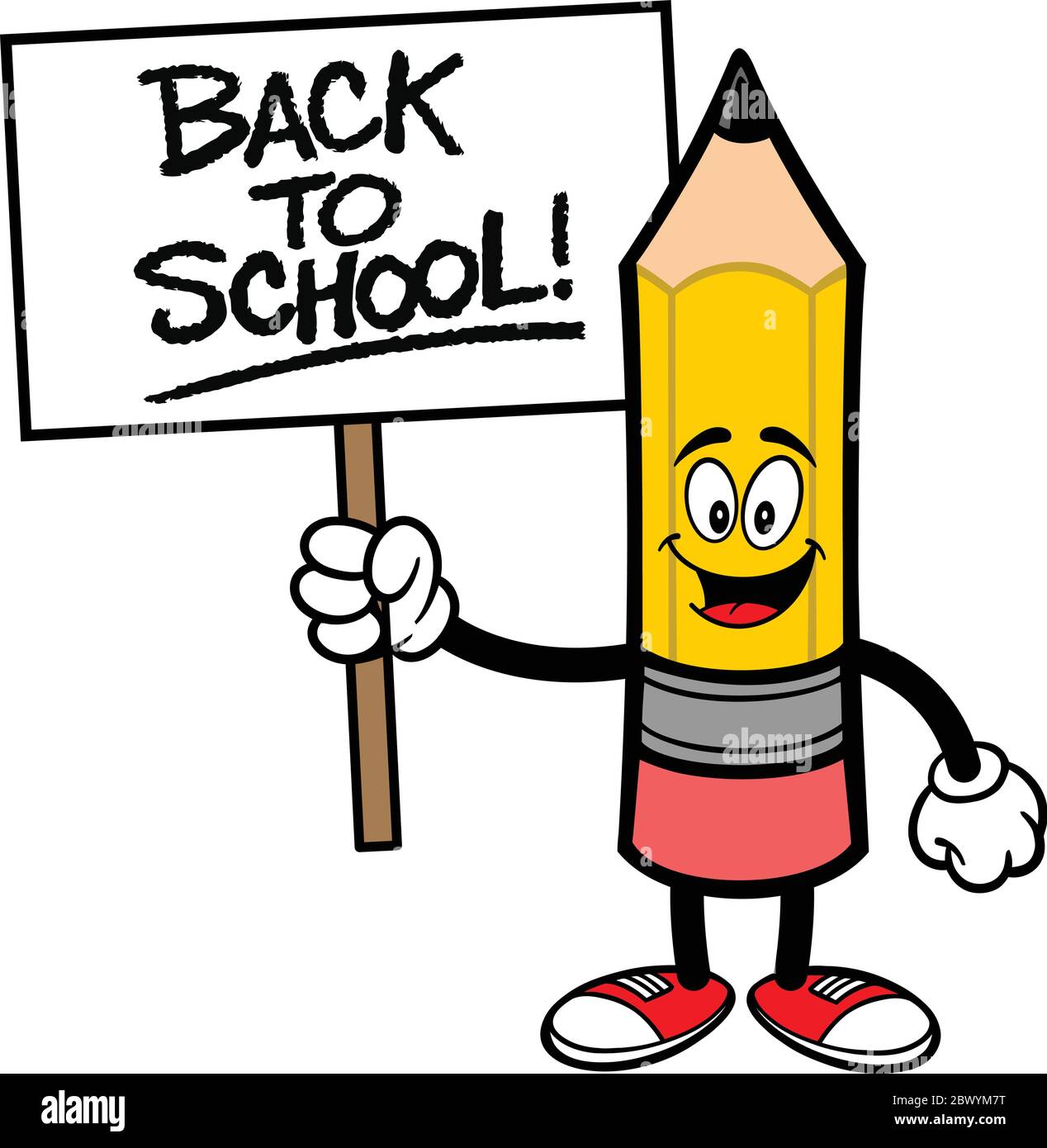 Matita di ritorno a scuola - un'illustrazione di una matita di ritorno a scuola. Illustrazione Vettoriale