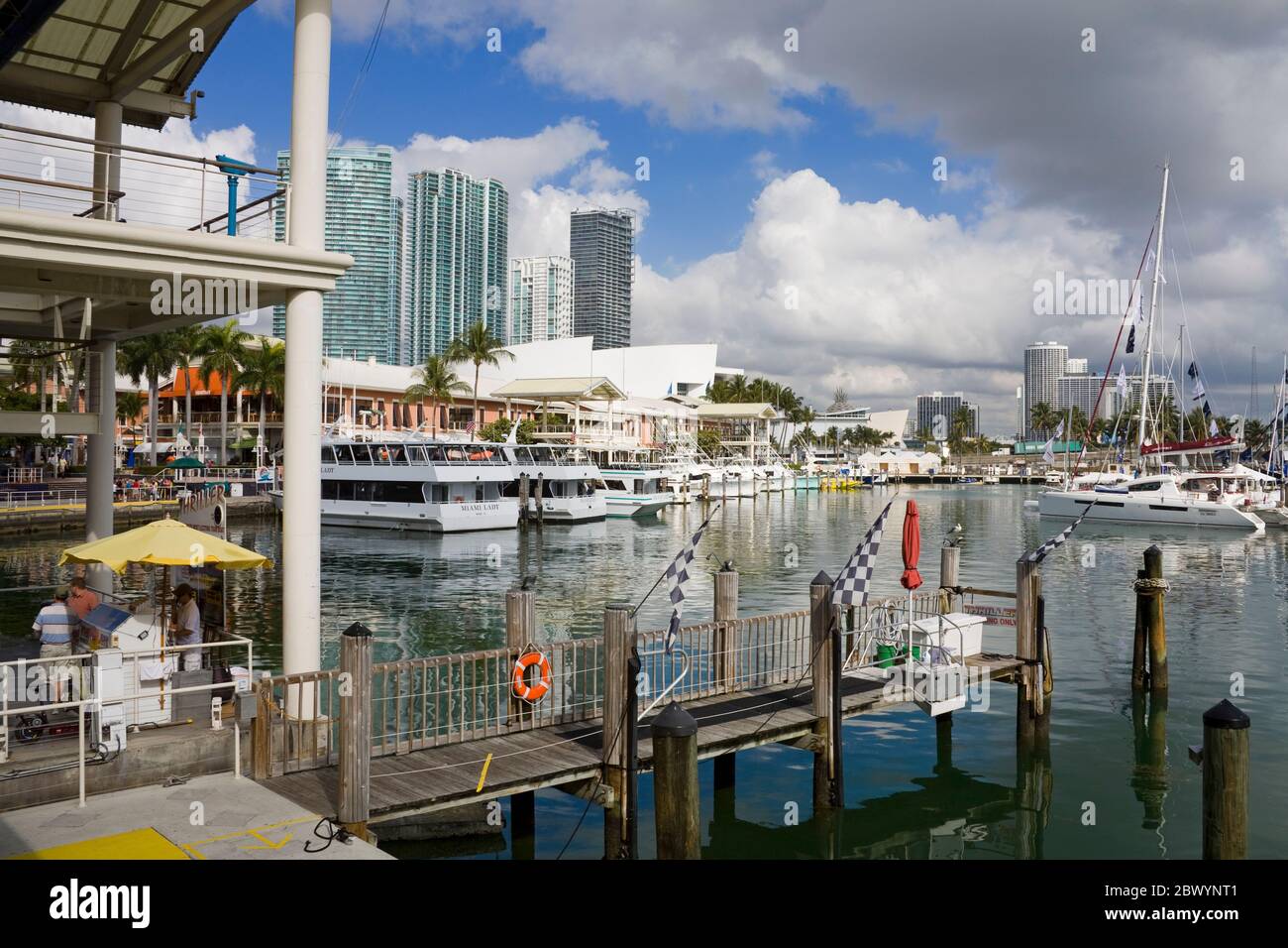 Bayside Marketplace & Marina, Miami, Florida, Stati Uniti d'America Foto Stock