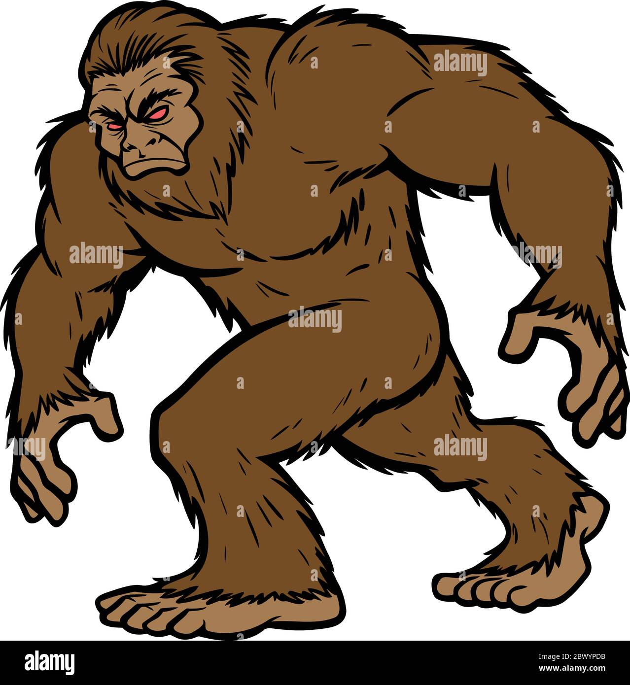Bigfoot Mascot - un'illustrazione cartoon di un Bigfoot Mascot. Illustrazione Vettoriale