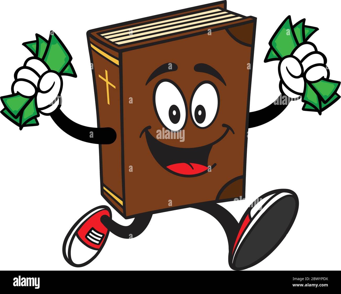 La Mascotte della Bibbia che corre con soldi - UN'illustrazione del cartone  animato di una mascotte della Bibbia che funziona con soldi Immagine e  Vettoriale - Alamy