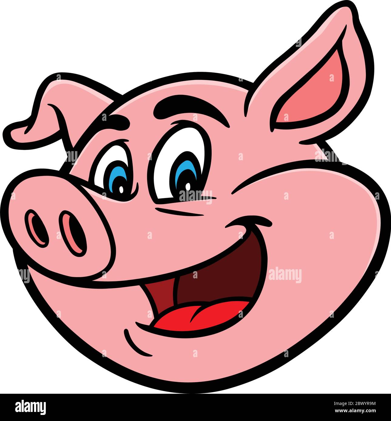 Cartoon Pig- un'illustrazione di un cartoon Pig. Illustrazione Vettoriale