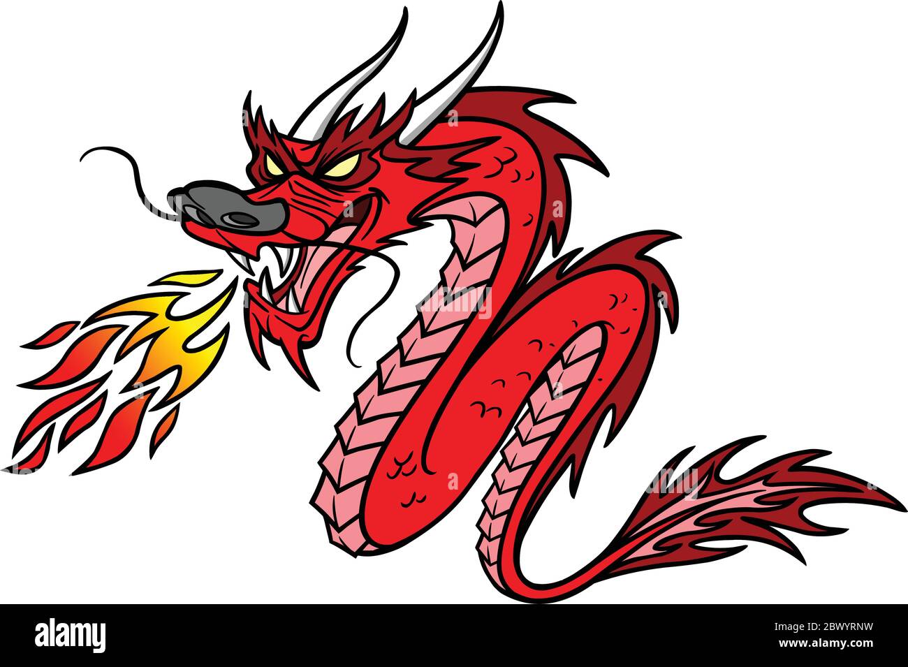 Chinese Dragon - un'illustrazione di un Drago Cinese. Illustrazione Vettoriale