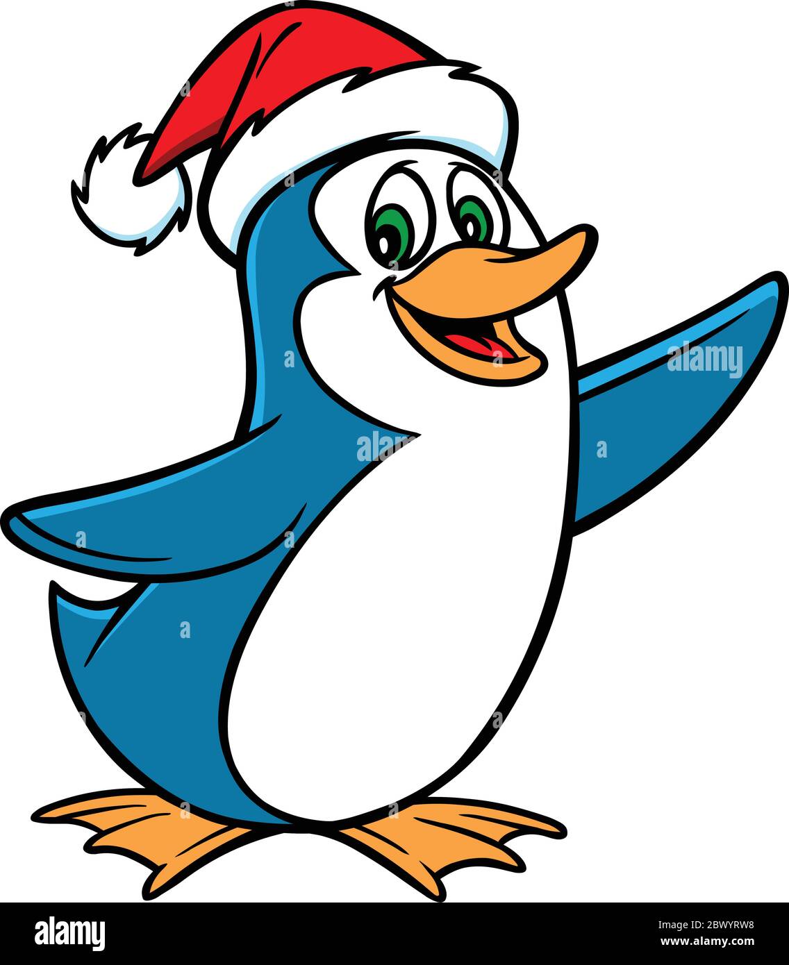 Pinguino di Natale - un'illustrazione del cartoon di un pinguino di Natale. Illustrazione Vettoriale