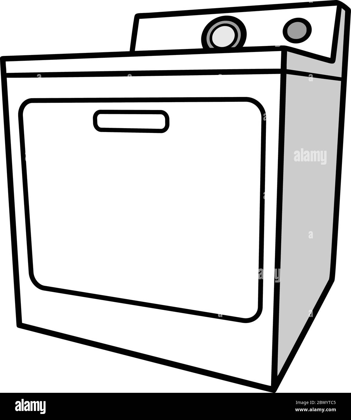 Asciugabiancheria - un'illustrazione del cartone animato di un asciugatore di asciugatrice. Illustrazione Vettoriale